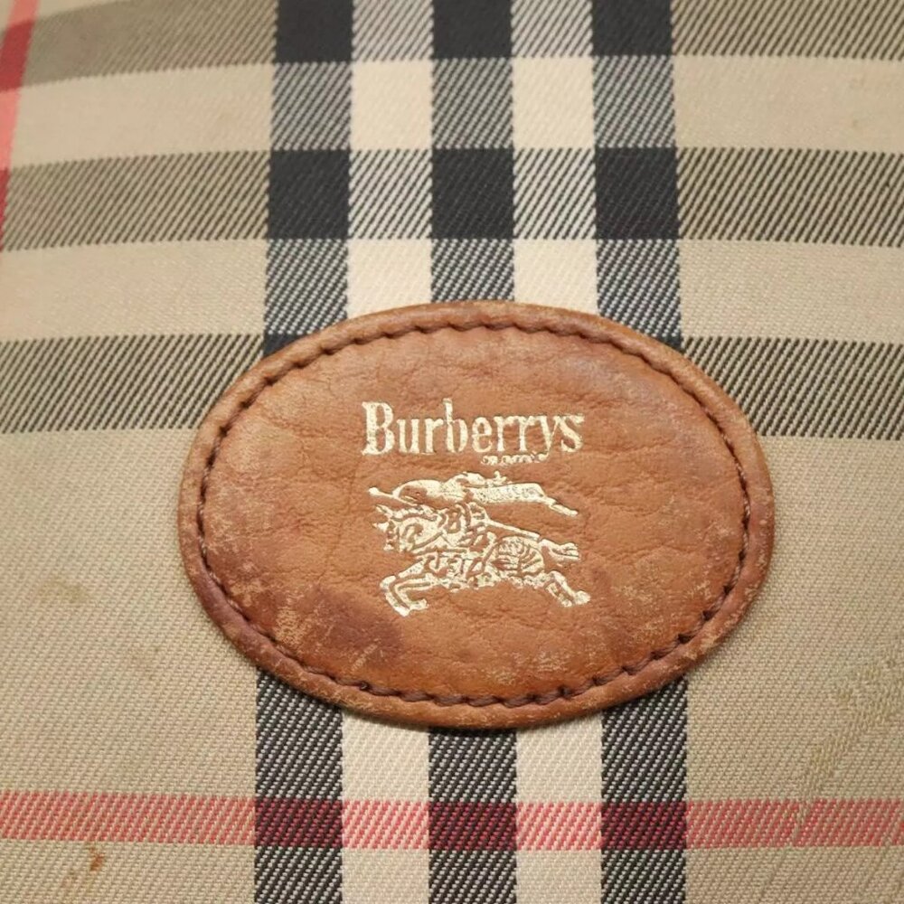 Burberrys Nova Check Blue Label Shoulder Bag Canvas Beige Auth - Picture 11 of 16